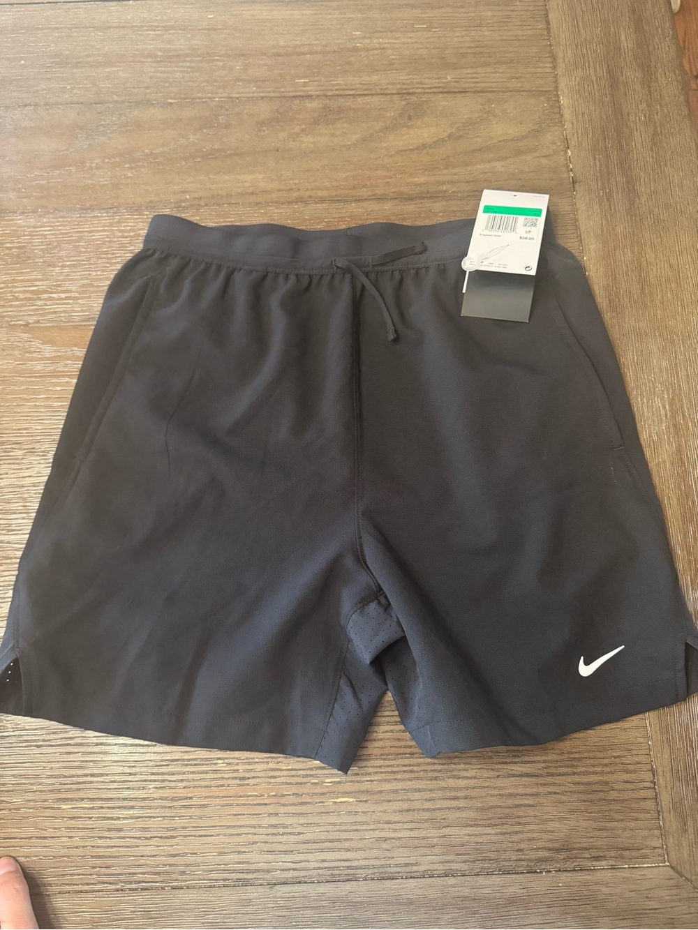 Nike youth XL Black Athletic Shorts with White Swoosh new